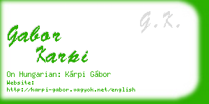 gabor karpi business card